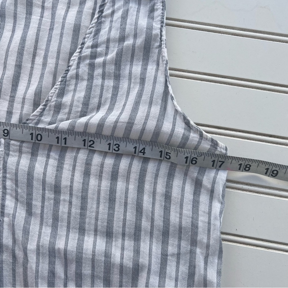 ZARA BASIC Womens Striped Ruffle V Neck Sleeveless Top Size S - Picture 6 of 7